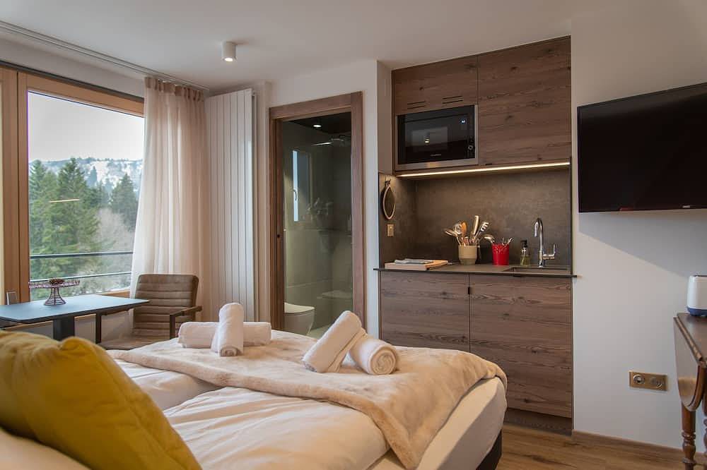 Apartamento entero, Estudio-Baño privado con ducha-Vista a la Montana-L'affut in Orbey, Parque natural regional de los Ballons des Vosges