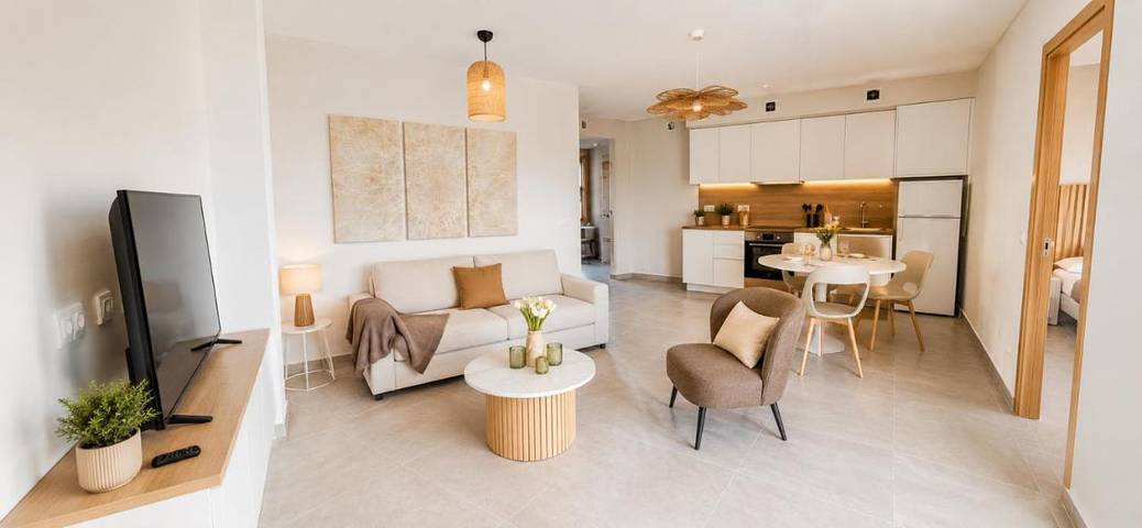 Appart’hôtel pour 3 personnes, avec Balcon ainsi que Terrasse et Piscine