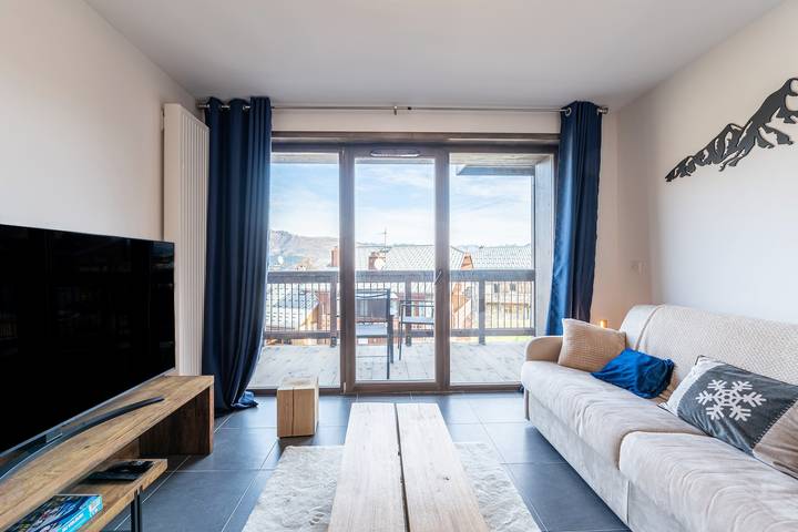 Ganze Wohnung, Ferienwohnung „L'écrin Des Sapins“ mit Mont-Blanc-Blick, Balkon und Wlan in La Plagne, Aime-la-Plagne