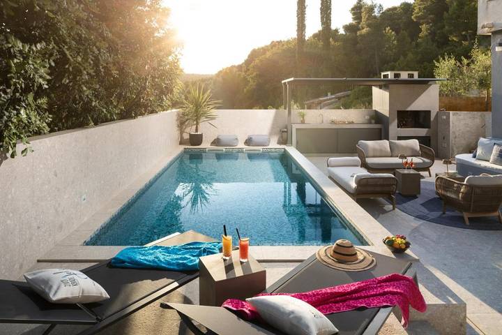 Ferienwohnung für 4 Personen, mit Pool und Ausblick sowie Garten, mit Haustier - 1