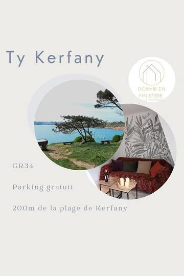 Gîte pour 4 personnes, avec terrasse dans Plage Kerfany