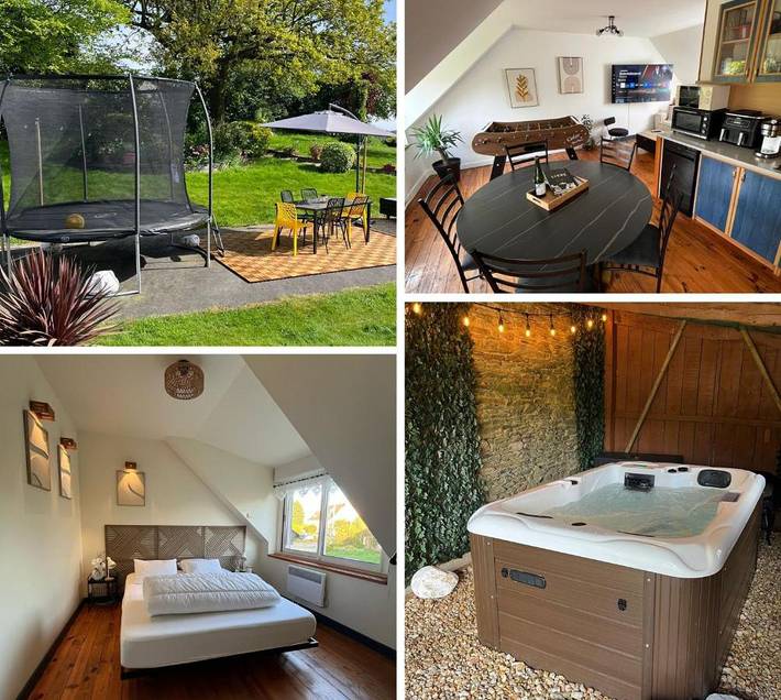 Location de vacances pour 6 personnes, avec Jacuzzi et Terrasse ainsi que Jardin et Vue à Plussulien