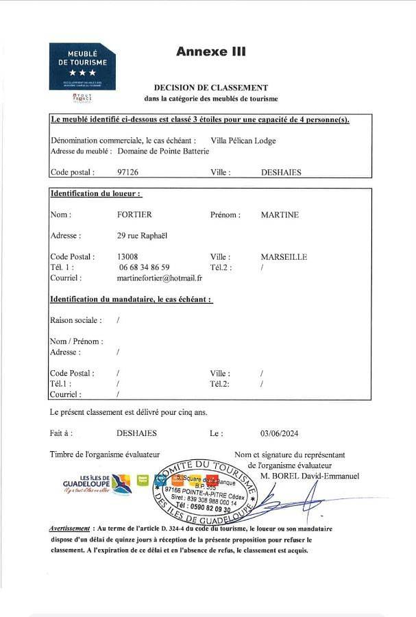 Villa pour 4 personnes, avec terrasse ainsi que vue et piscine à Deshaies - 2