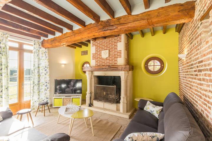 Gîte pour 8 personnes, avec Terrasse ainsi que Jardin et Vue