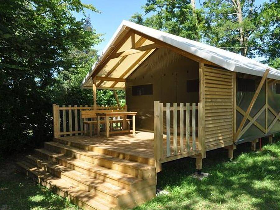 Camping Grand Etang de Saint-Estèphe - Wohnzelt auz holz 5 personen - Lodge, ohne Sanitäranlagen in Saint-Estèphe (Dordogne), Regionaler Naturpark Périgord-Limousin