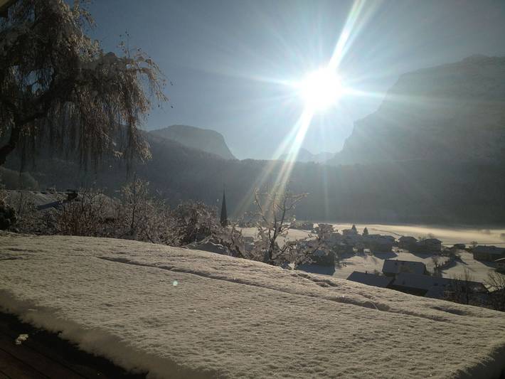 Ferienwohnung für 3 Personen, mit Terrasse und Ausblick sowie Garten in Bizau