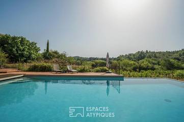 Cottage pour 2 personnes, avec piscine et balcon ainsi que vue et jardin à Saint-Pierre-des-Champs