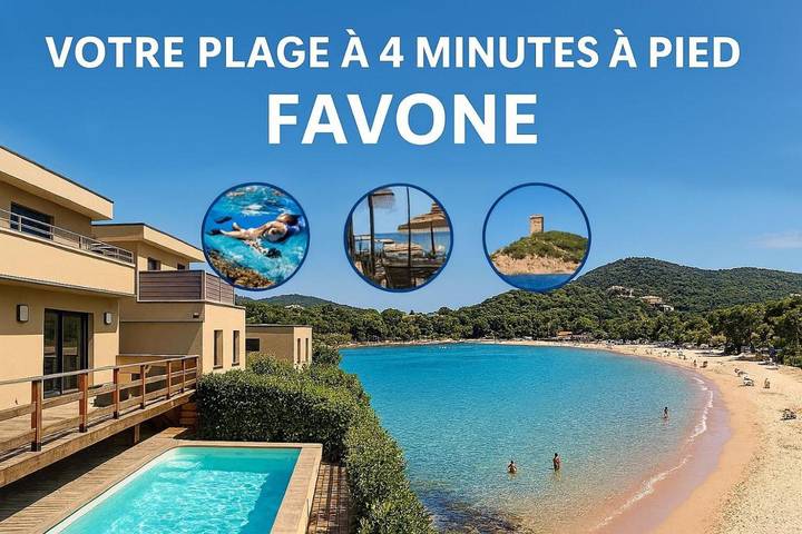 Location de vacances pour 8 personnes, avec piscine ainsi que vue et jardin, animaux acceptés dans Favone