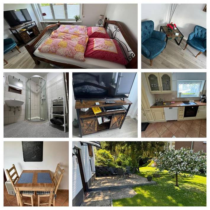 Ferienwohnung für 2 Personen, mit Terrasse und Garten sowie Ausblick