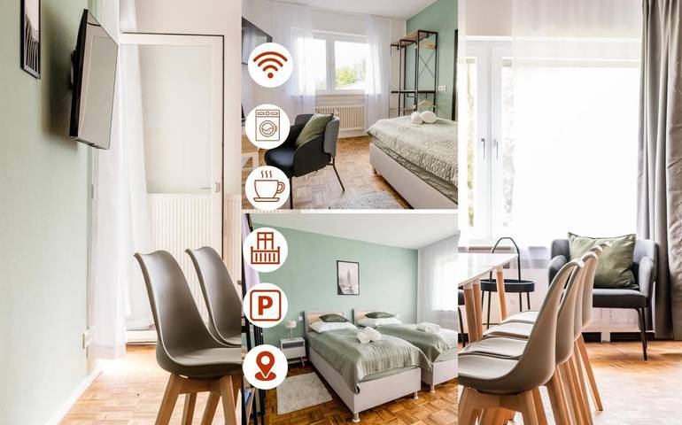 Ferienwohnung für 7 Personen, mit Balkon und Terrasse sowie Garten und Ausblick in Runkel