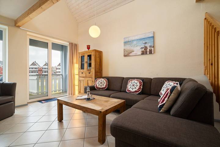 Ganze Wohnung, App Kapitänsdeck im Hafendorf Müritz für 6 Gäste mit Sauna, Ofen und 4 Terrassen in Rechlin, Müritz