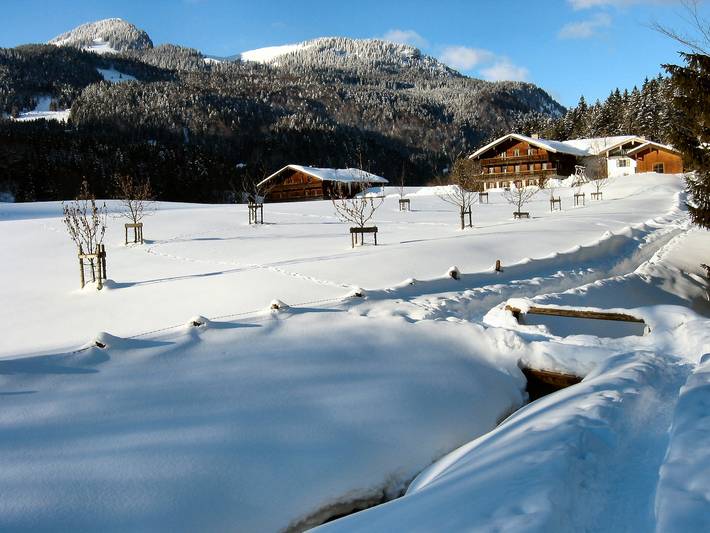 Bauernhof Ertlhof - Kaiserblick Doppelzimmer Dusche/Wc, Tv und Balkon in Aschau im Chiemgau, Bayerische Alpen
