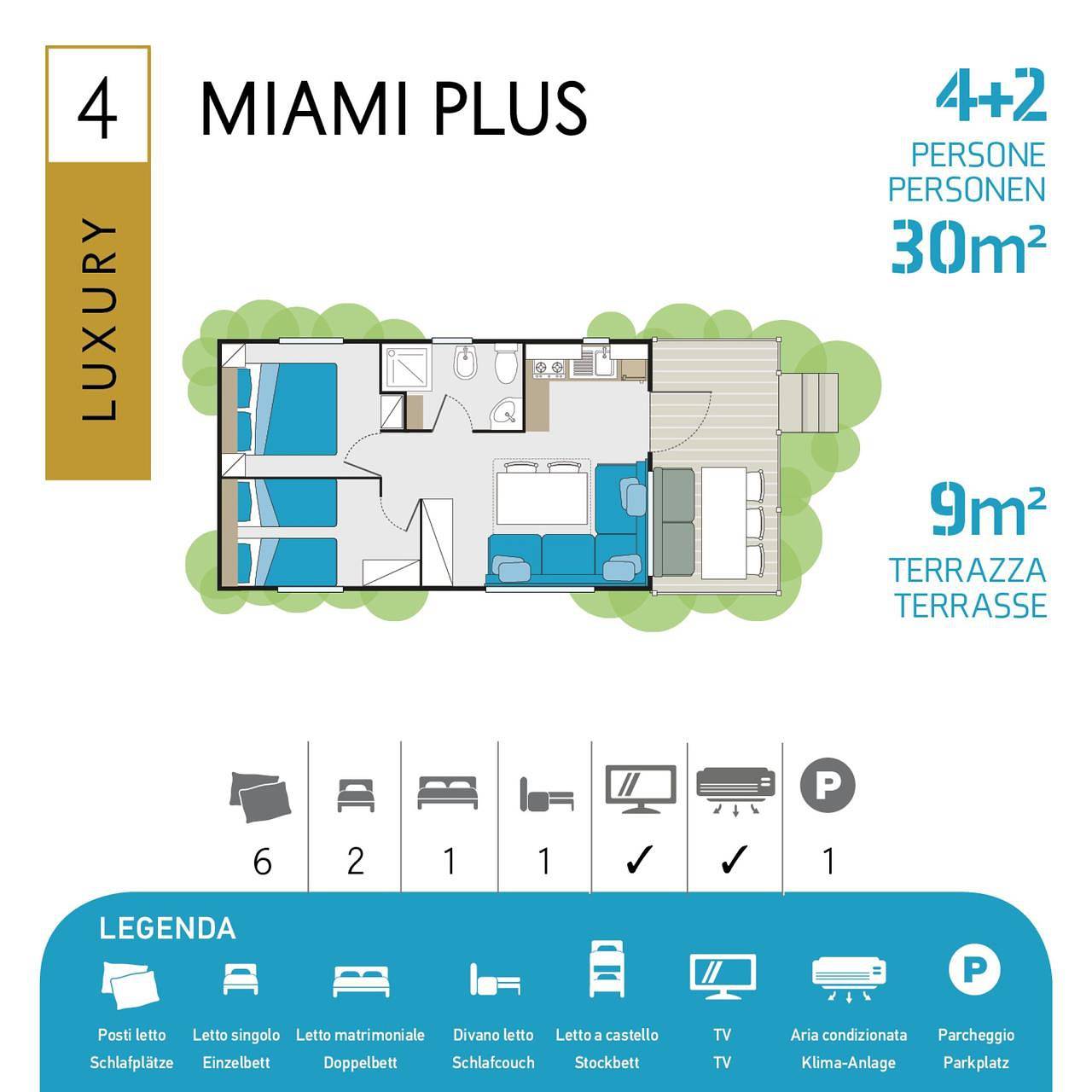 Feriendorf Isamar Chalet Miami für 5 Personen in Chioggia, Venedig Provinz