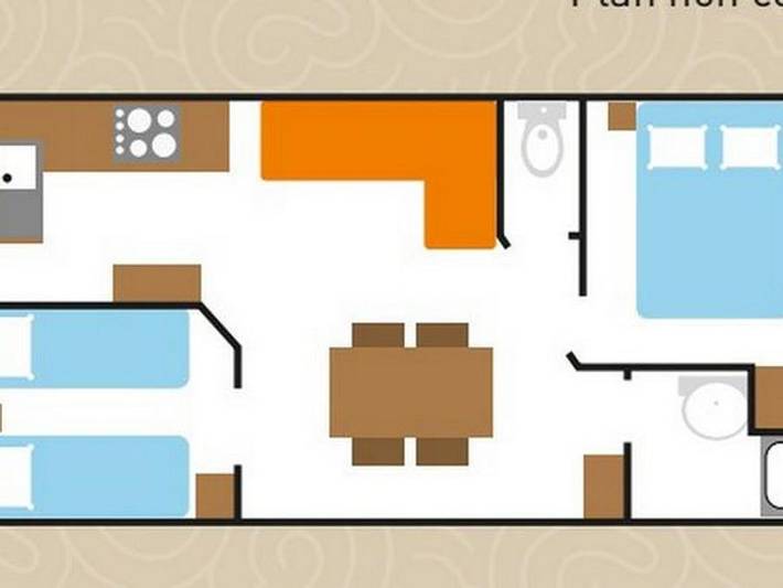 Camping De Kéranterec   - Mobilheim 4 personen - Cottage - Le Classique Confort in La Forêt-Fouesnant, Côte de Cornouaille