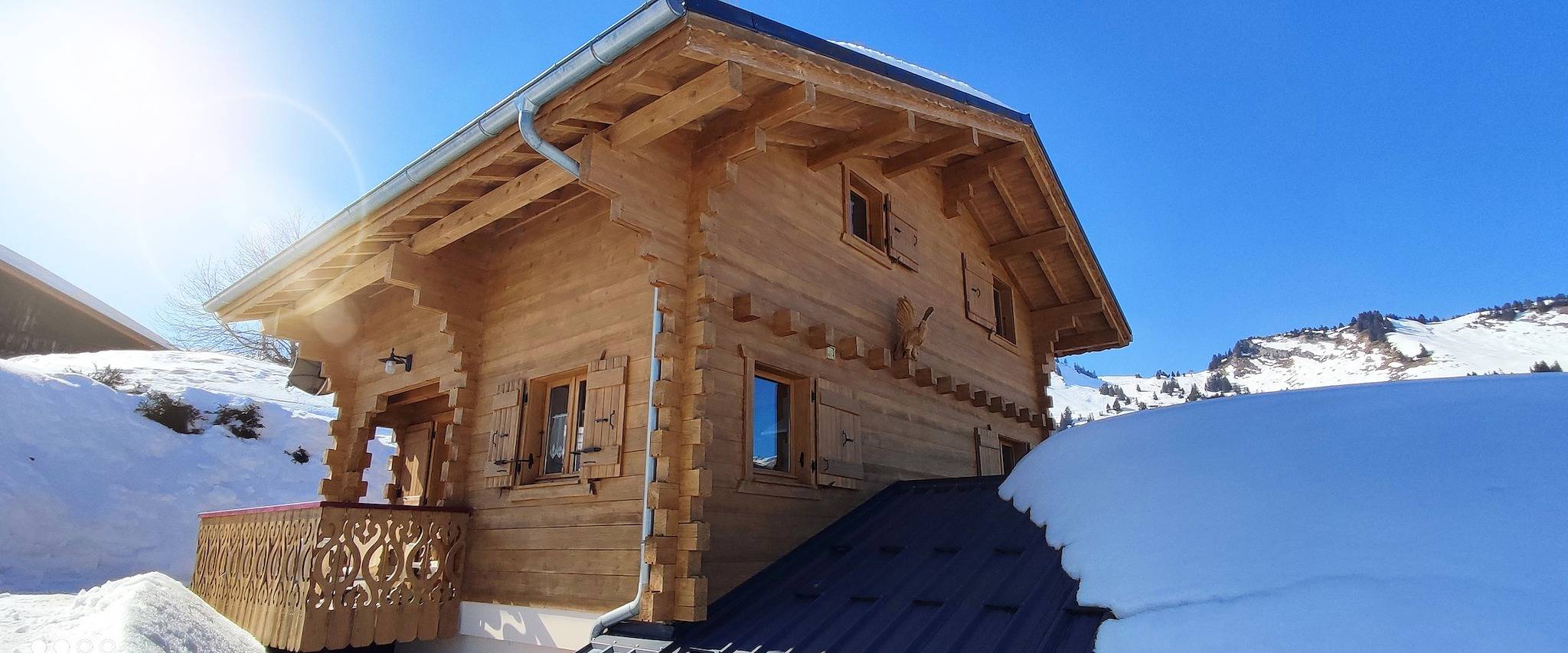 Chalet 'Aiglon' con vistas a la montaña, terraza privada y Wi-Fi in Le Praz de Lys, Taninges