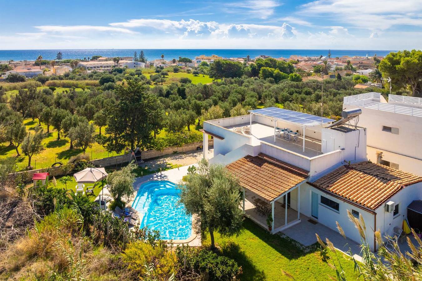 Villa für 10 Personen mit Terrasse in Kaukana, Santa Croce Camerina
