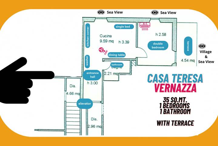 Gîte pour 3 personnes, avec balcon/terrasse, animaux acceptés à Vernazza - 4