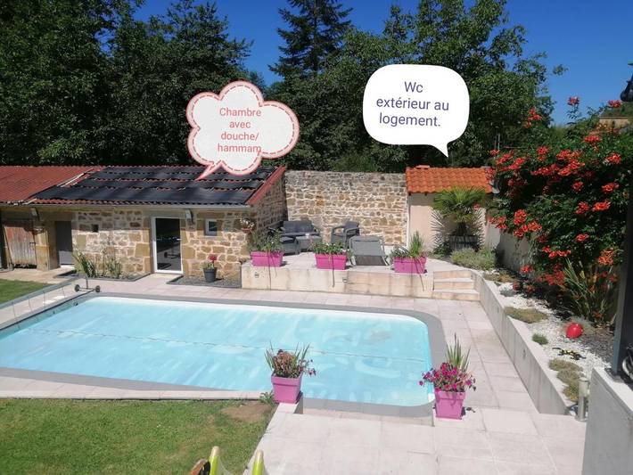 Appartement de vacances pour 2 personnes, avec Jacuzzi et Terrasse ainsi que Jardin et Piscine