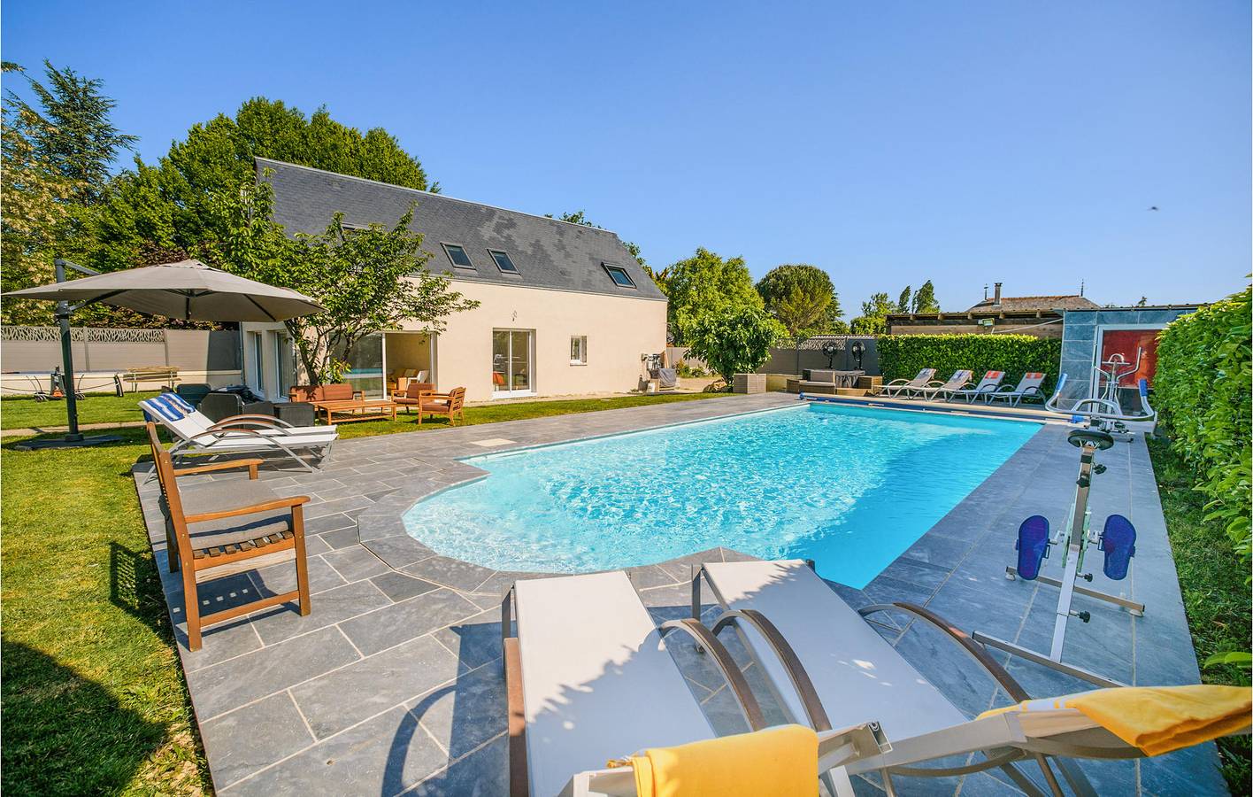Strandnahe Zuflucht: 130qm, Parkplatz, TV, Pool, Internet in Fondettes, Tours und Umgebung