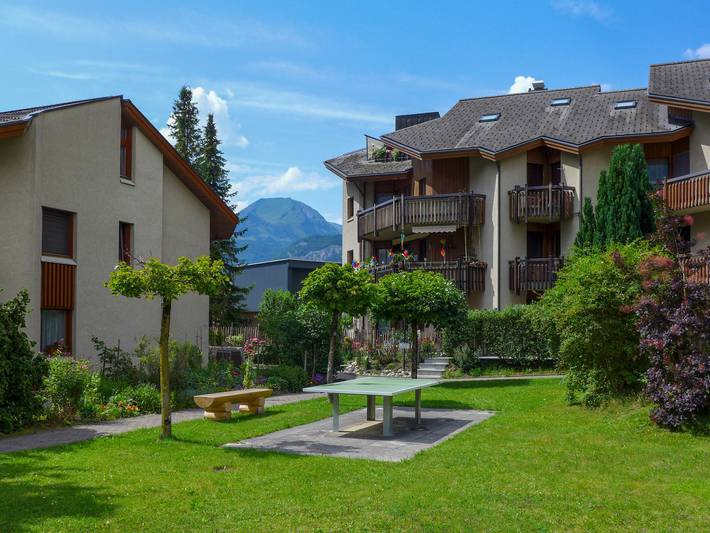 Ferienwohnung für 4 Personen, mit Balkon und Garten sowie Ausblick in Meiringen