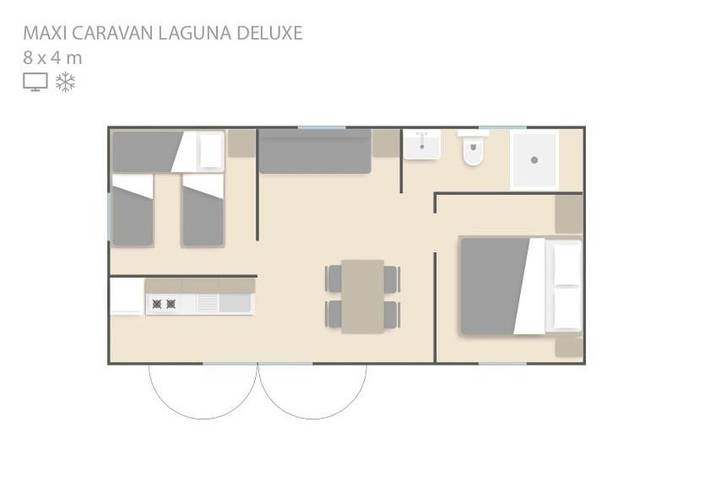 Camping für 5 Personen, mit Pool und Kinderpool sowie Ausblick und Garten in Caorle - 3