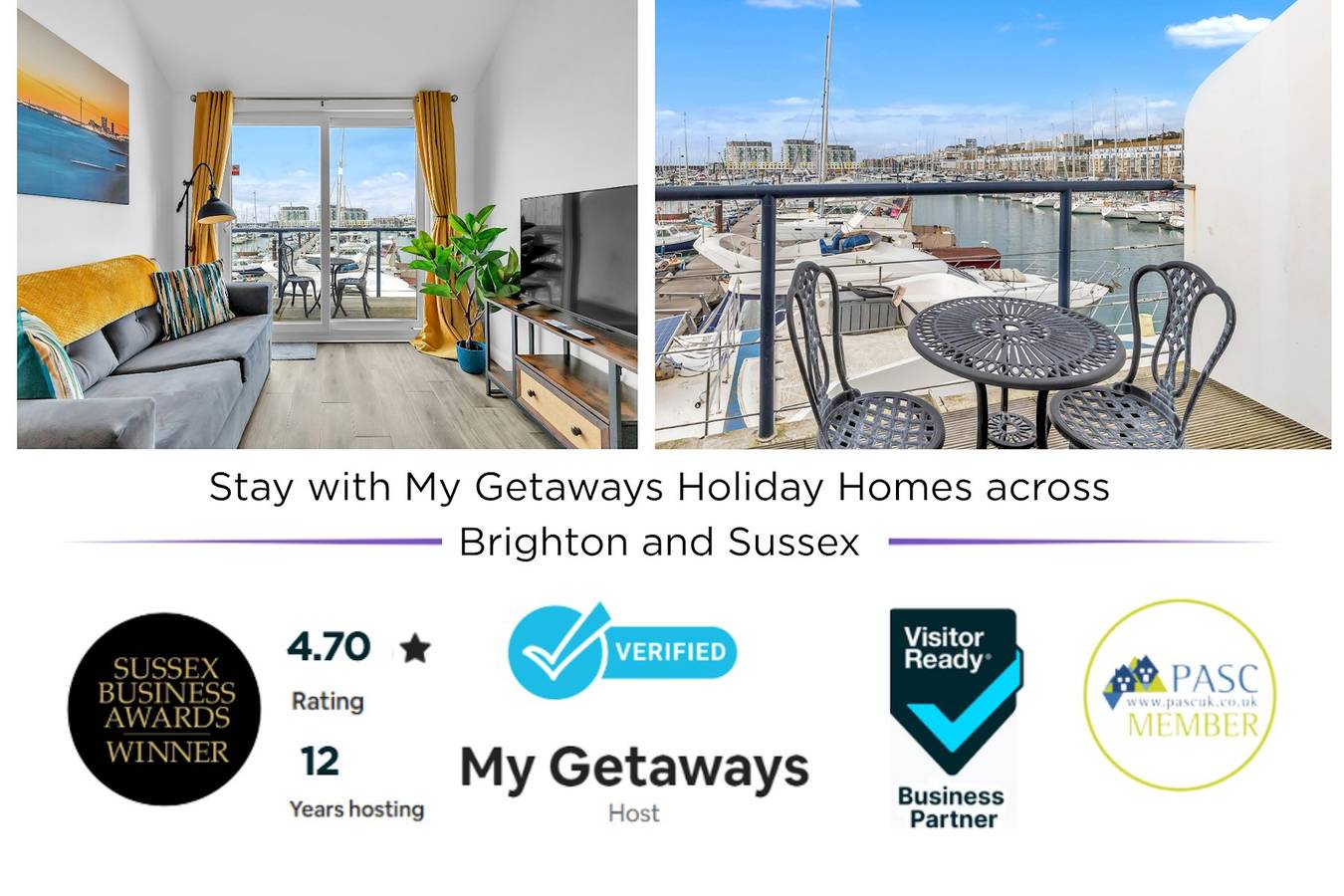 Entire apartment, On the Water 5 A One-of-a-Kind Stay | Free Parking | By My Getaways in Brighton Marina, Brighton
