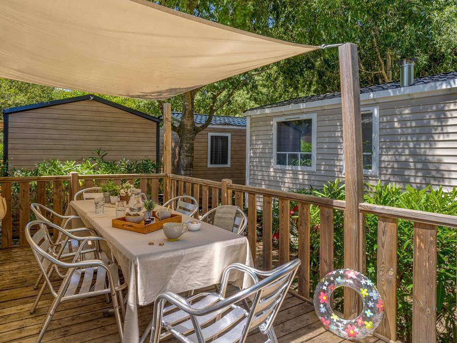 Camping Le Bois Fleuri - Mobilheim 6 personen - 3 Zimmer 4 Erwachsene + 2 Kinder in La Côte Vermeille, Saint-André