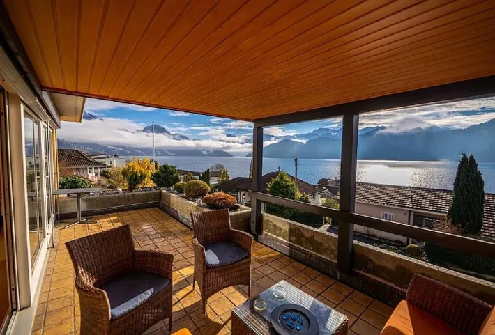 Ferienwohnung für 4 Personen, mit Ausblick und Garten sowie Seeblick - 1