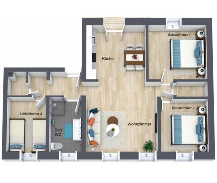 Ferienwohnung für 4 Personen, mit Ausblick und Garten sowie Seeblick am Schwielowsee - 4