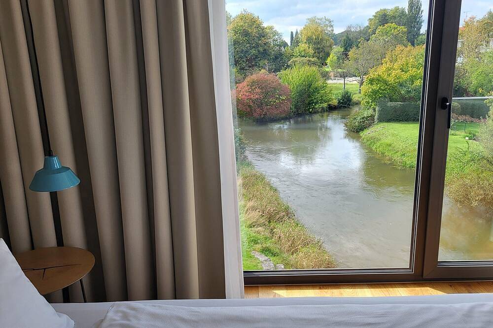 Ganze Wohnung, Apartment über dem Wasser, 57qm, 1 Schlafzimmer, 1 Wohn-/Schlafzimmer, Loggia, max. 4 Personen in Singen, Hegau