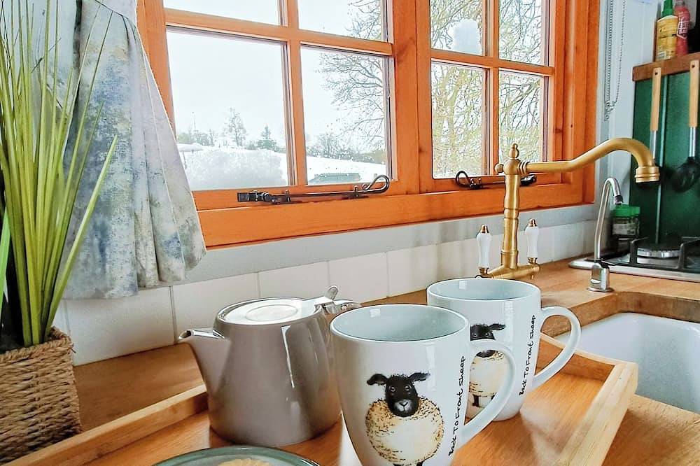 A shepherd's hut retreat with a private wood fired hot tub in County Fermanagh in County Fermanagh