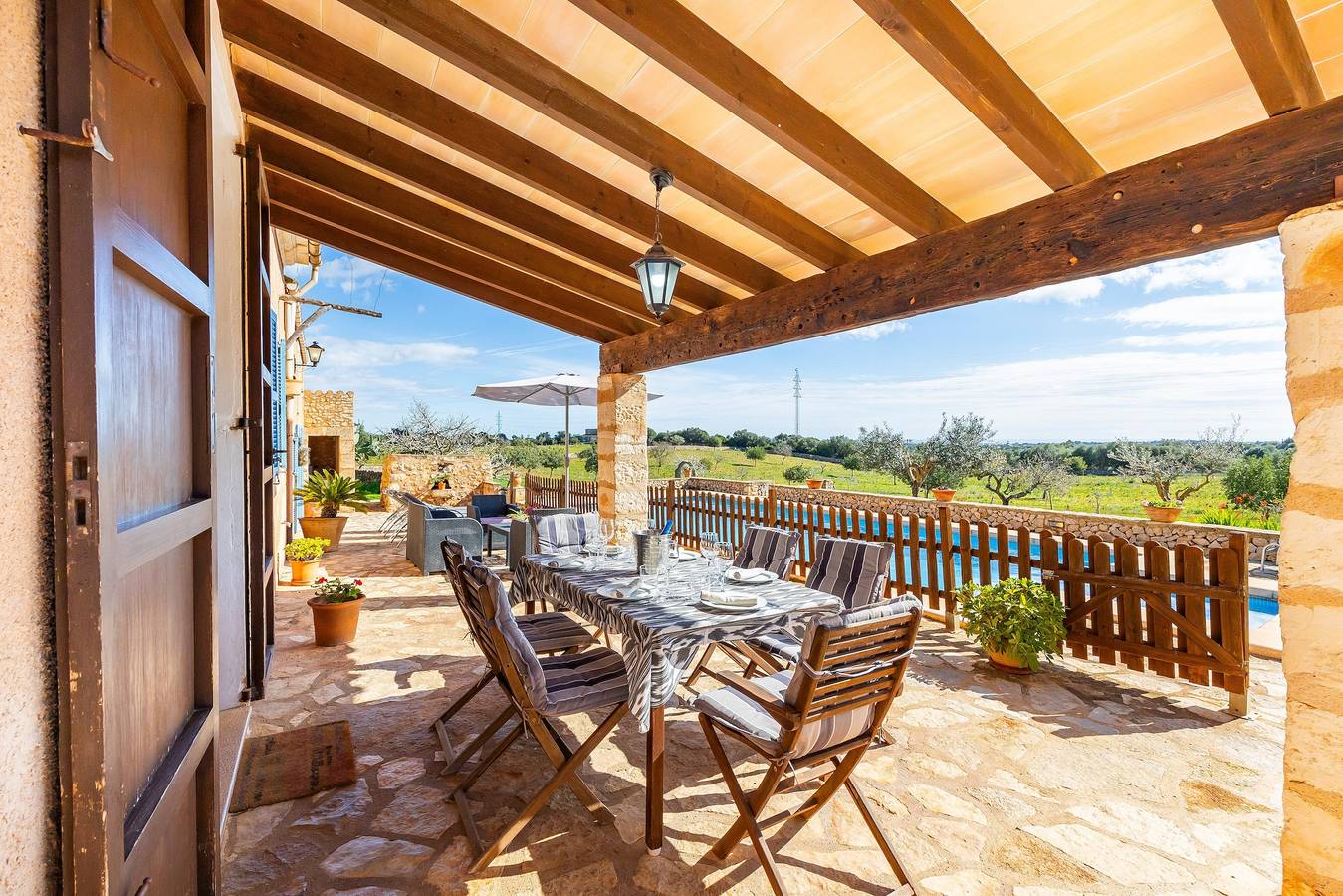 Villa 'Pascual Gran' with Mountain View, Private Pool and Wi-Fi in Manacor, East Majorca