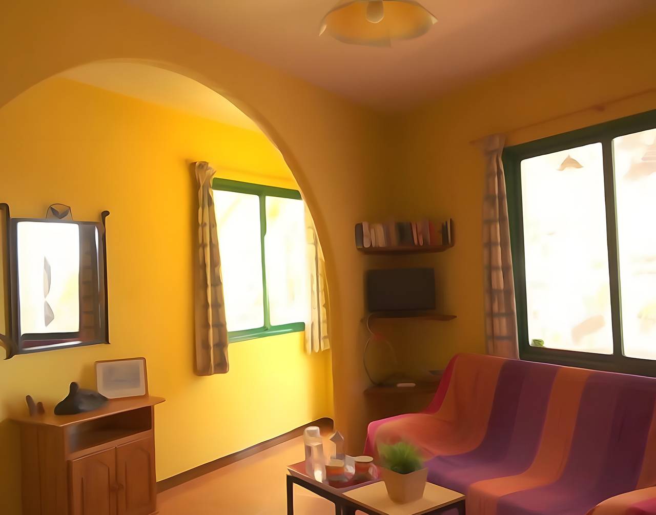 Ganze Wohnung, Apartment 'Nayara A' mit Meerblick, Balkon und Wlan in Los Granados, Valle Gran Rey