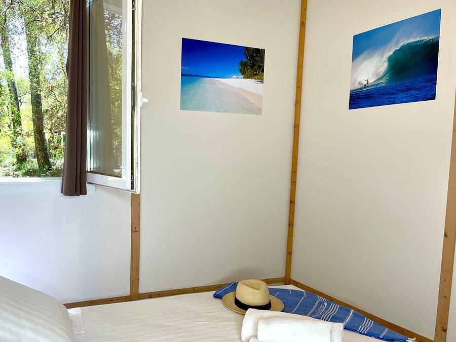 Camping Espace Blue Ocean - Chalet 5 personen - Chalet Indo 4/5p - 2 Schlafzimmer - Tv - Klimaanlage in Ondres, Dax und Umgebung