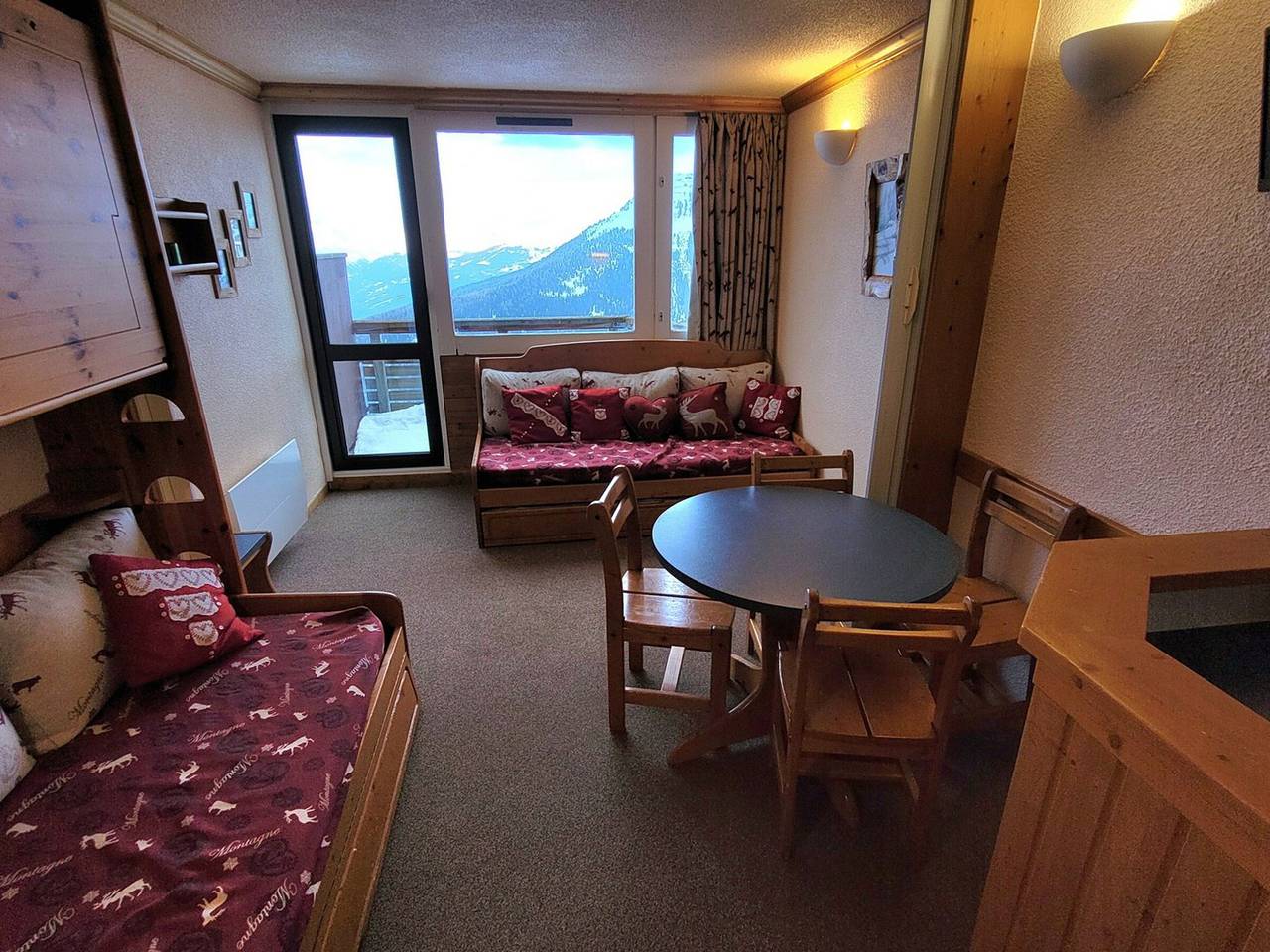 Estudio entero, Estudio funcional divisible con acceso directo a pistas, vista al Mont Blanc in Aime 2000, Aime-la-Plagne