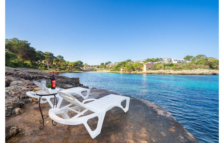 Wohnung mit Meerblick und Terrasse, 400 m zum Strand Caló des Homes Morts in Portopetro, Santanyí
