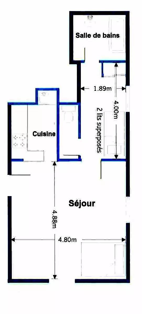 Entire studio, Studio for 4 people in Bessans, Saint-Jean-de-Maurienne region