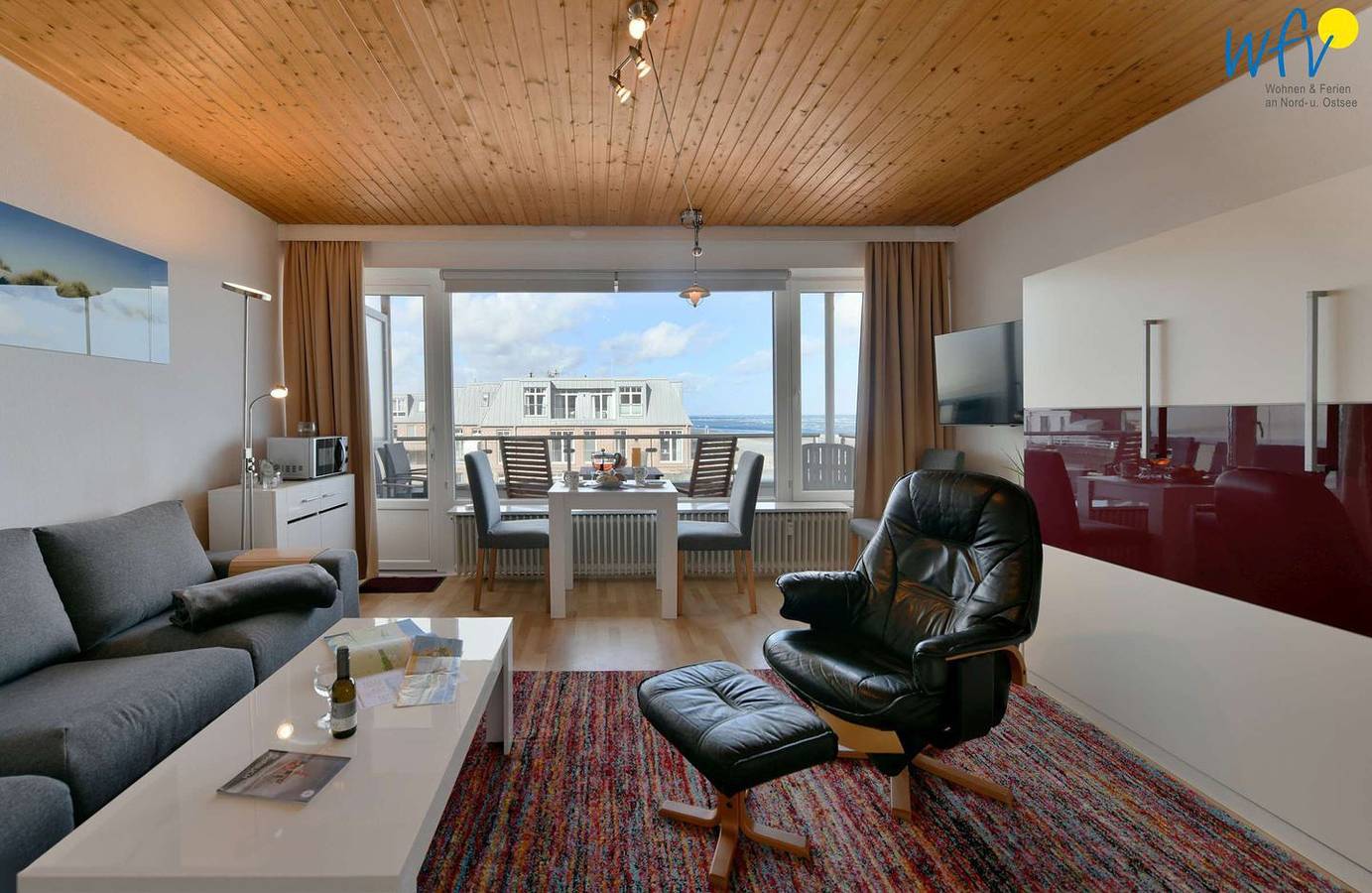 Ganze Wohnung, Apartment mit Meerblick, Terrasse, TV und Geschirrspüler - 100m bis Besame Mucho in Wangerooge