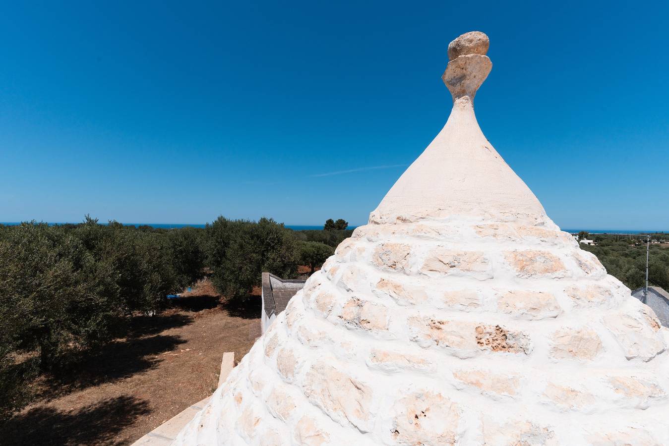Ganze Wohnung, Ferienwohnung 'Trullo Calamo Vista Mare' mit Meerblick, privater Terrasse und Wlan in Ostuni, Salento