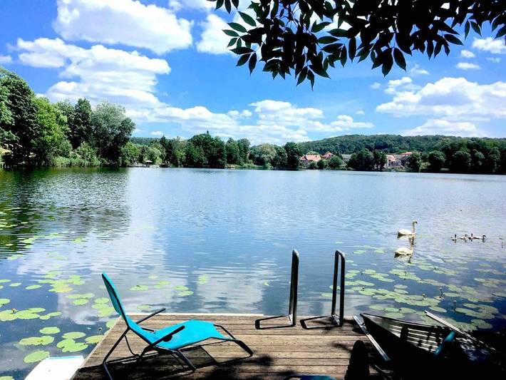 Ferienwohnung für 3 Personen, mit Terrasse und Garten sowie Sauna und Ausblick in Stadt Buckow (Märkische Schweiz)