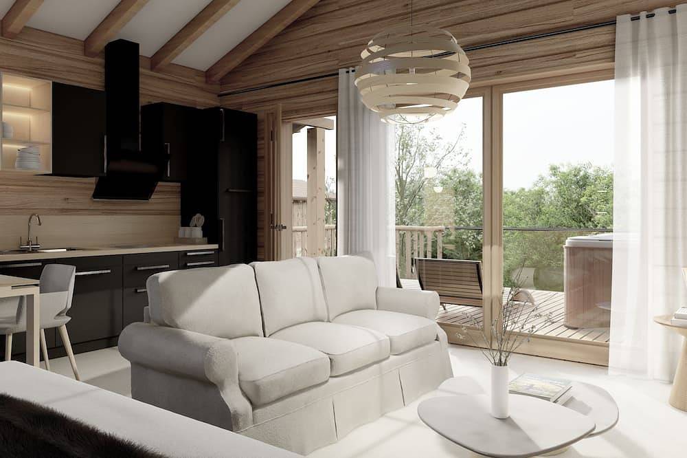 Ganze Wohnung, Saturn Chalet, 30 qm, Terrasse 30 qm, max. 3 Erw. / 2 Erw. 2 Kinder in Bühlertann, Hohenlohe
