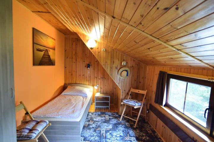 Ferienhaus mit Kamin und privatem Garten in Stężyca, powiat kartuski