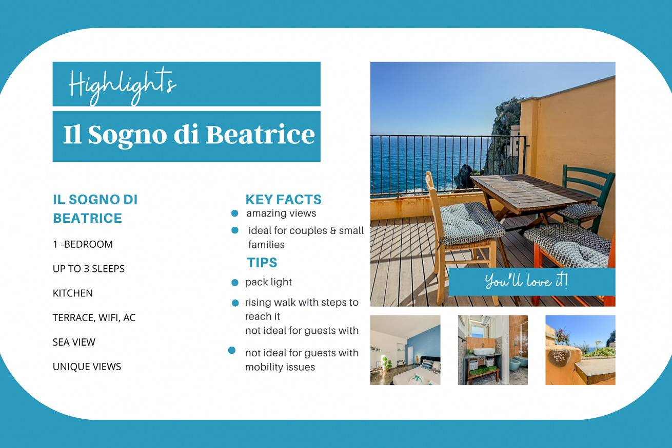 Appartamento intero, Il Sogno di Beatrice in Manarola, Comune di Riomaggiore