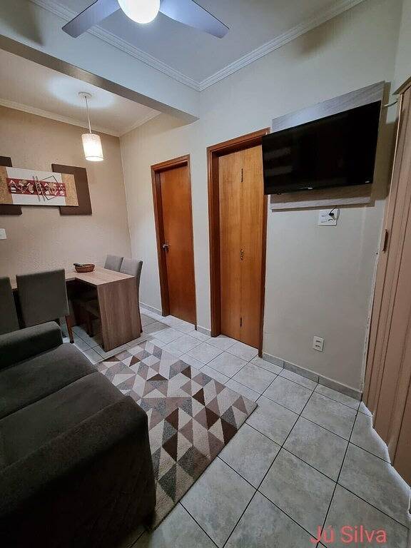 Ganze Wohnung, Wohnzimmer, ausgestattet mit Meerblick 7Andar in Santos, Baixada Santista