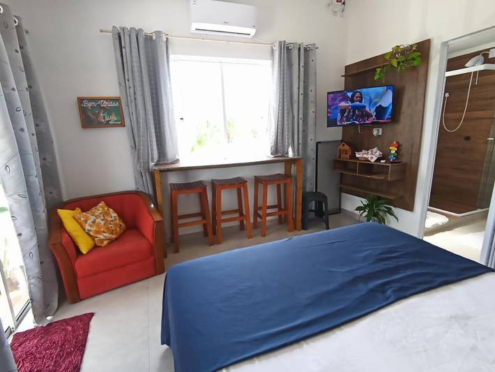 Casas e apartamentos de temporada para 3 pessoas, com jardim e vista em Passo de Torres