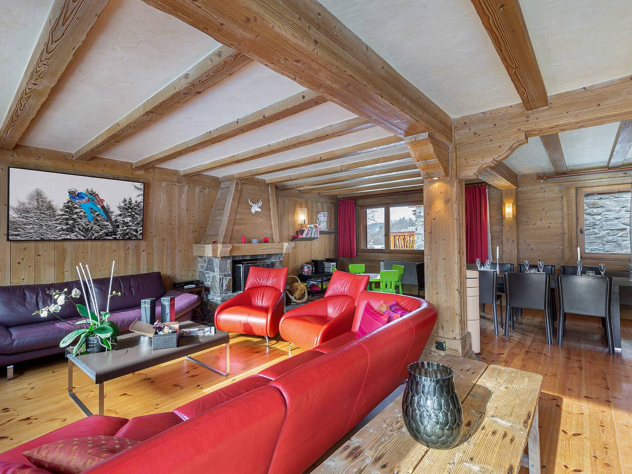 Traditionelles Chalet nahe Pisten, Haustiere erlaubt, Parkplatz in Meribel Village, Courchevel