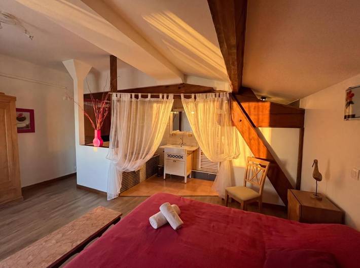 Gîte pour 3 personnes, avec Terrasse ainsi que Jardin et Piscine à Badens - 3