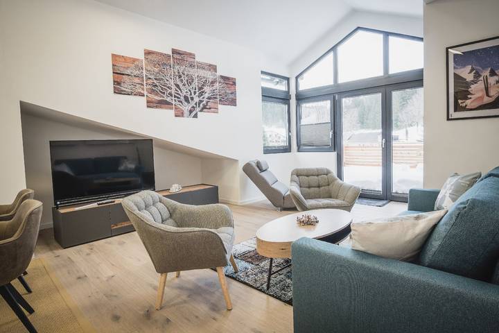 Ferienhaus für 6 Personen, mit Terrasse und Balkon/Terrasse, mit Haustier