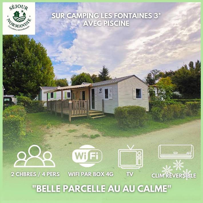 Camping pour 4 personnes, avec Terrasse ainsi que Jardin et Piscine