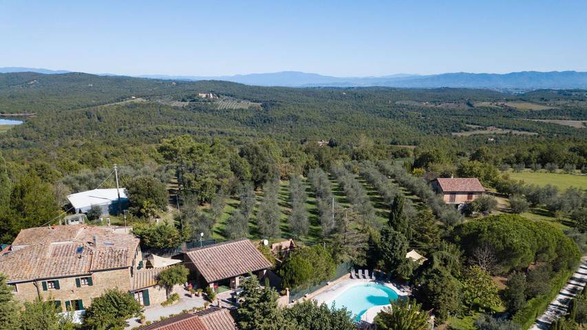 Location de vacances pour 12 personnes, avec terrasse et jardin ainsi que vue sur le lac et piscine, animaux acceptés à Sinalunga - 4